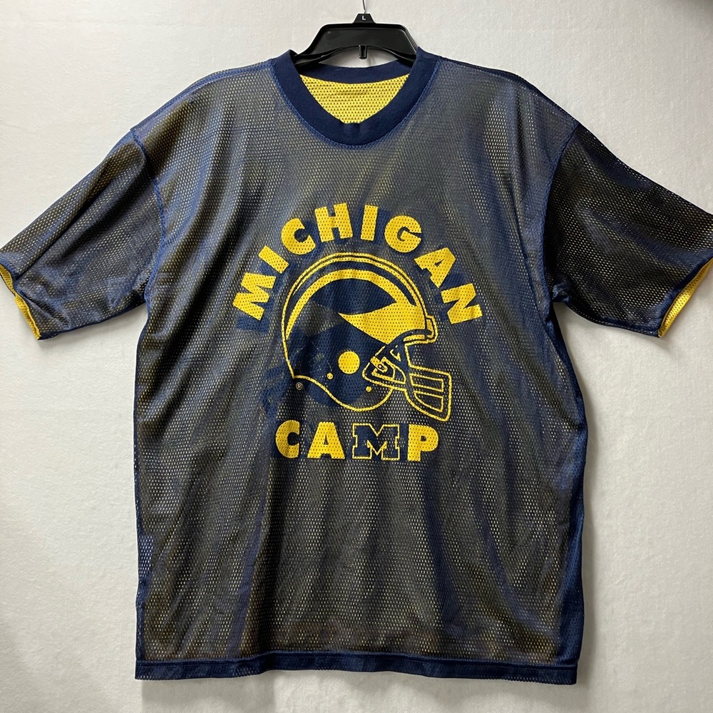Vintage Michigan Wolverines Football Camp 2 sided Jersey Shirt Men's XL. RARE